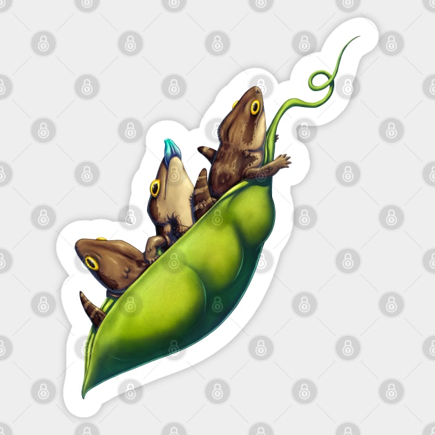 3 Skinks in a Pod Sticker by Lethargic Leviathan - Mochi